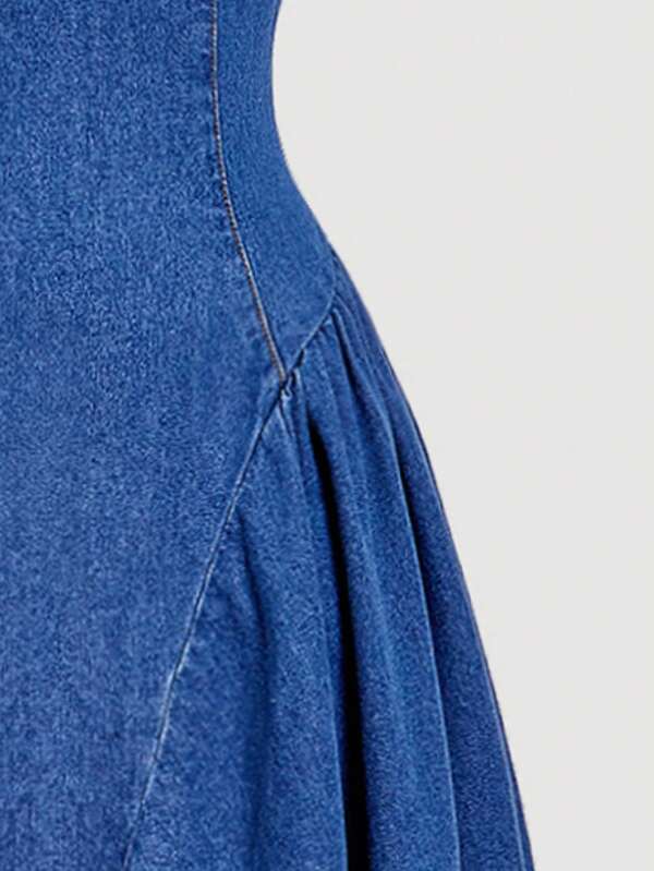 SHEIN MOD Women Sleeveless Denim Casual Dress, Summer