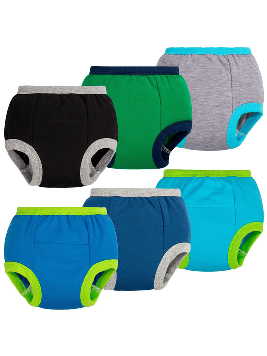6-Pack Toddler Potty Training Pants, 100% Cotton Soft And Absorbent Training Underwear For Boys , Ages 12 Months To 5 Years