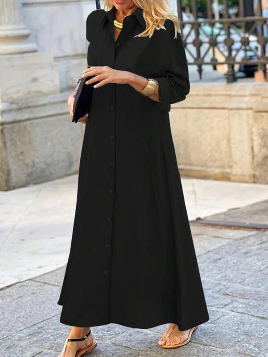 Calvaya Women's Solid Color Simple And Casual Loose Fit Dress For Daily Wear Maxi Women Outfit
