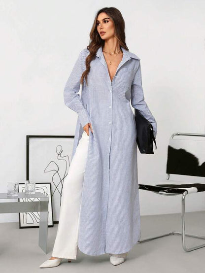 SHEIN Clasi Women's Autumn Versatile Shirt Collar Button-Down Loose Fit Vacation Style Casual Shirt,Pastel Dresses For Women