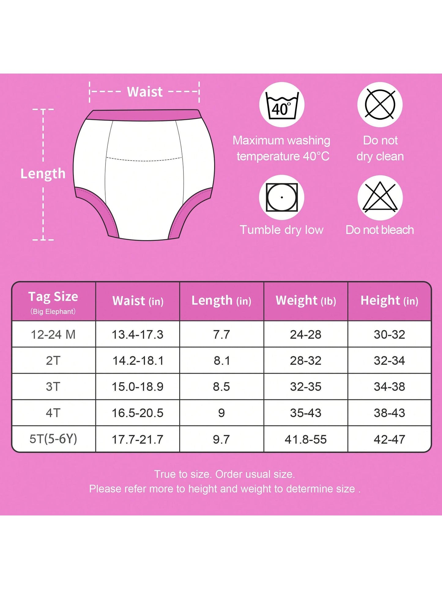 10-Pack Baby Girls' Potty Training Pants, 100% Cotton Absorbent Training Underwear For Toddlers, Soft & Comfortable, 12 Months - 5 Years