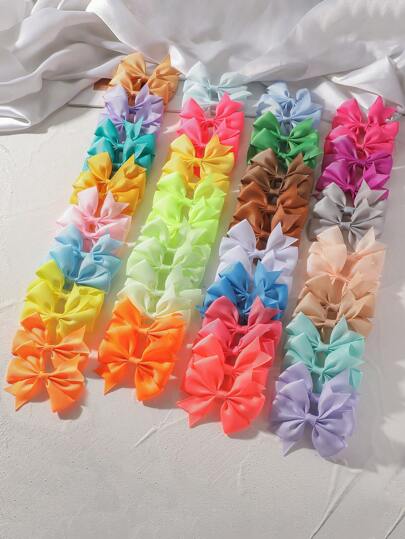 5/20/40/60pcs Random Cute Butterfly Shaped Hair Clips, Suitable For Children, Colorful And Fun Hair Accessories, 4-Season Polyester Butterfly Hair Clips, Suitable For Casual Wear, Holidays And Party Decorations Love Valentine
