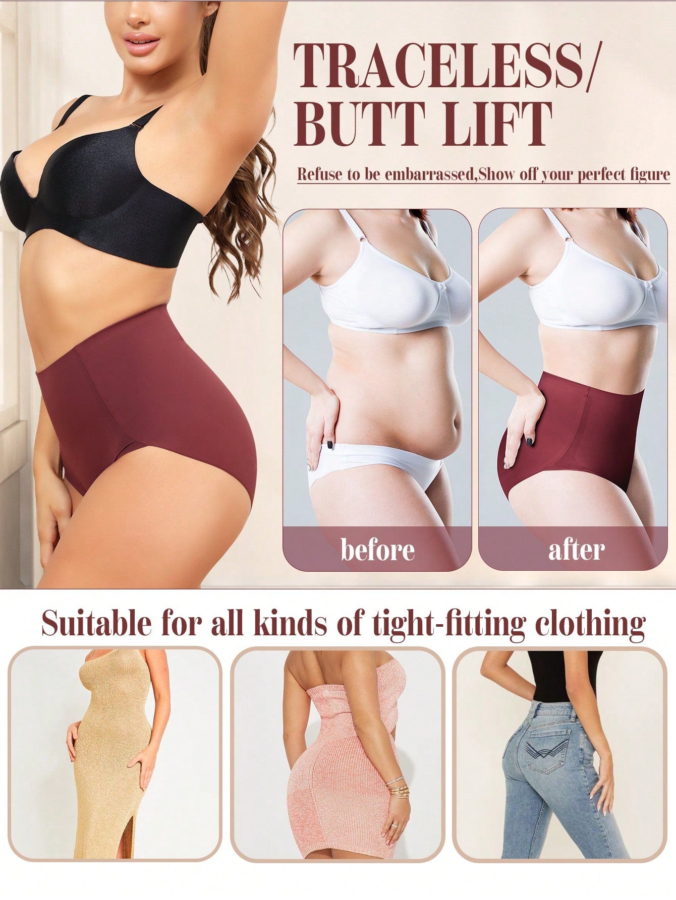 4-Pack Multi Color Women Tummy Control Underwear High Waisted Seamless Panties No Show Postpartum Briefs S-XXL