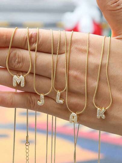 1pc English Initial Letter Pendant Necklace Stainless Steel Chain Alphabet Necklace For Teen Boys Girls Family Friends Birthday Gift For Everyday Wear