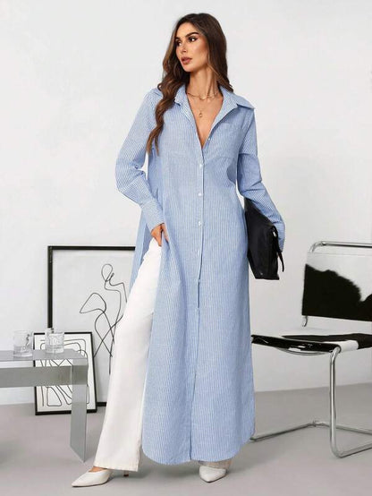 SHEIN Clasi Women's Autumn Versatile Shirt Collar Button-Down Loose Fit Vacation Style Casual Shirt,Pastel Dresses For Women