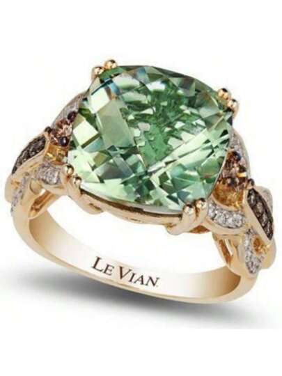 1PC Green Tourmaline Engagement Ring Proposal Diamond Ring Women's Light Luxury Allergy Prevention Valentine's Day Birthday Gift