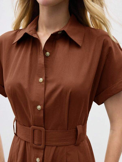 BizChic Elegant Black Short Sleeve Maxi Shirt Dress With Flared Hem And Comfort Fit Black Dress Women Black Midi Dress Short Sleeve Dress